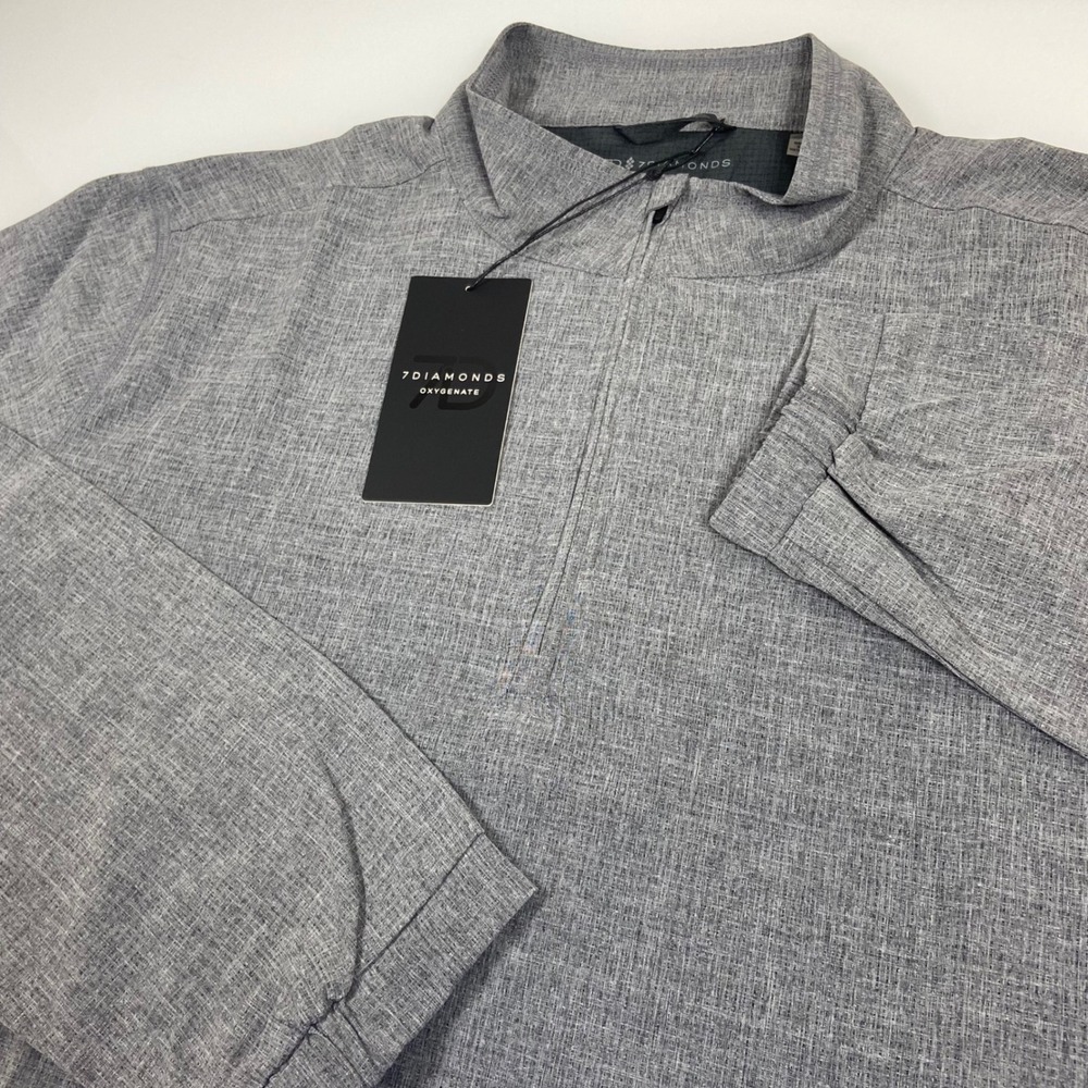 7 Diamonds Oxygenate‎ Men's Med Quarter Zip Pullover Gray Activewear NEW